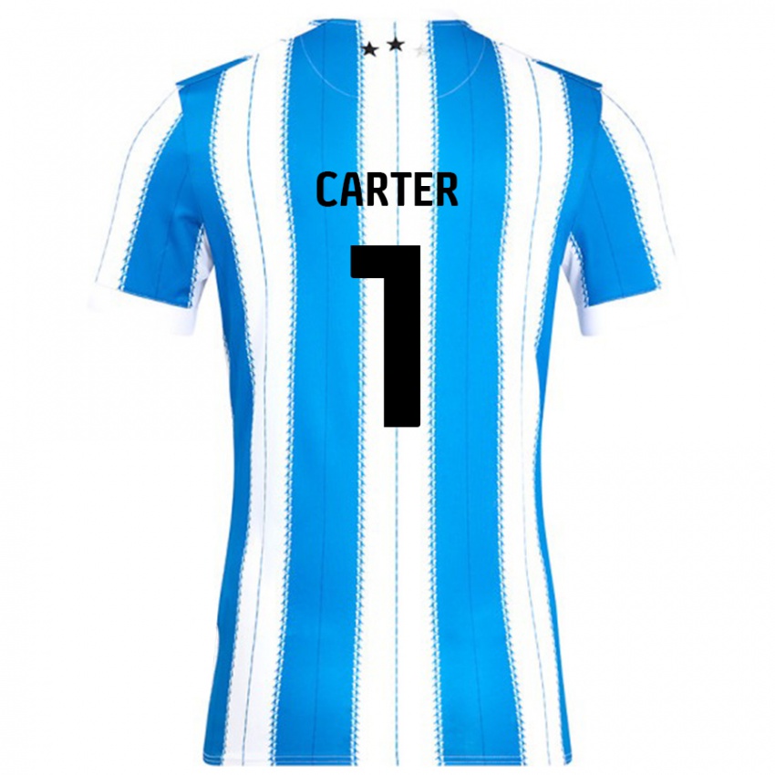 Niño Camiseta Laura Carter #1 Azul Blanco 1ª Equipación 2024/25 La Camisa Chile