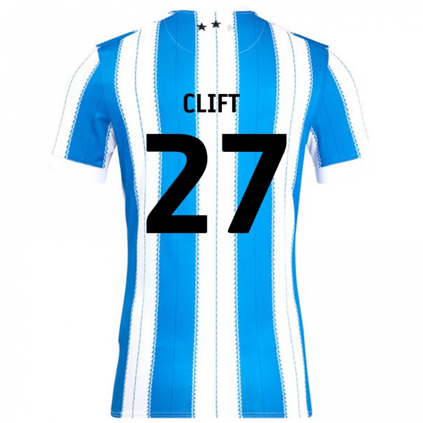 Niño Camiseta Cassidy Clift #27 Azul Blanco 1ª Equipación 2024/25 La Camisa Chile