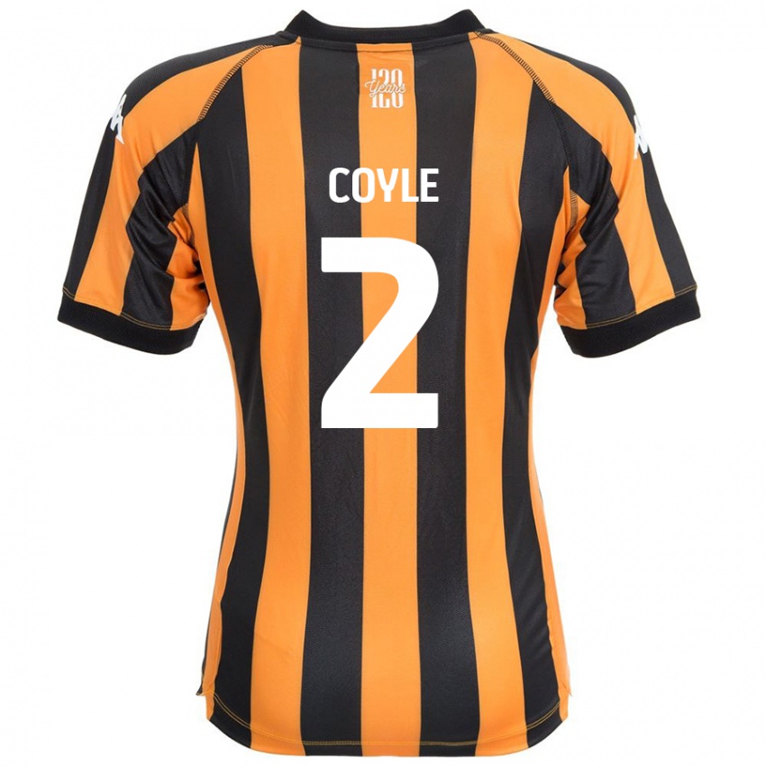 Niño Camiseta Lewie Coyle #2 Negro Ámbar 1ª Equipación 2024/25 La Camisa Chile