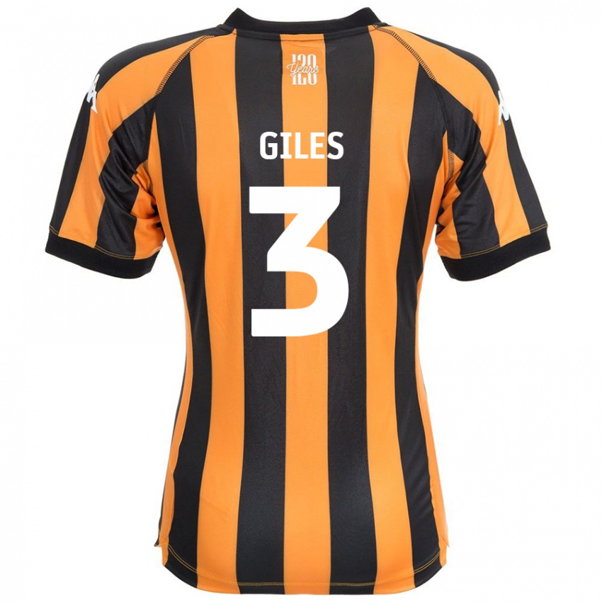 Niño Camiseta Ryan Giles #3 Negro Ámbar 1ª Equipación 2024/25 La Camisa Chile