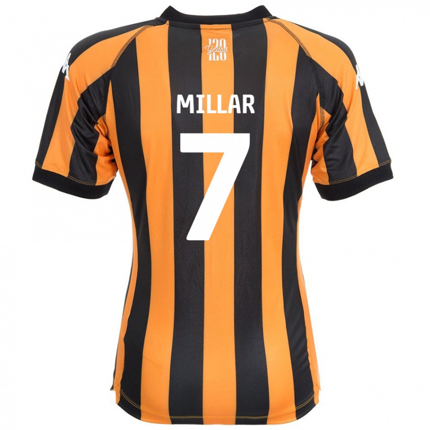 Niño Camiseta Liam Millar #7 Negro Ámbar 1ª Equipación 2024/25 La Camisa Chile