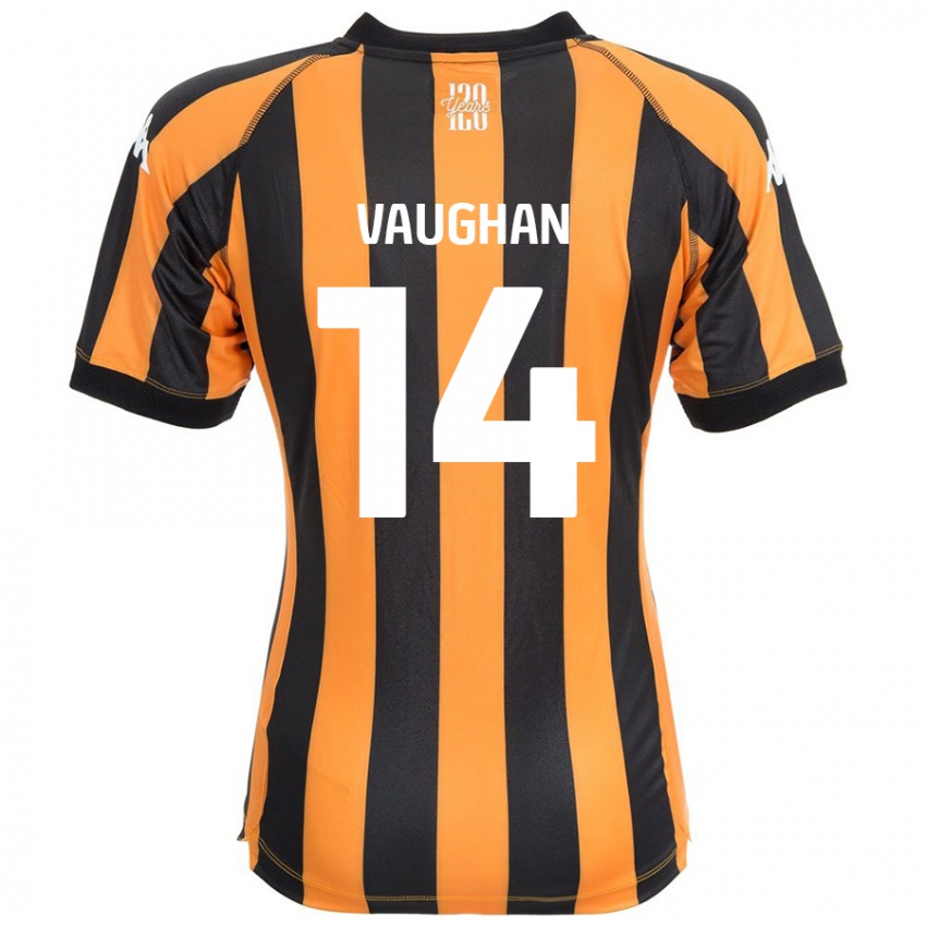 Niño Camiseta Harry Vaughan #14 Negro Ámbar 1ª Equipación 2024/25 La Camisa Chile