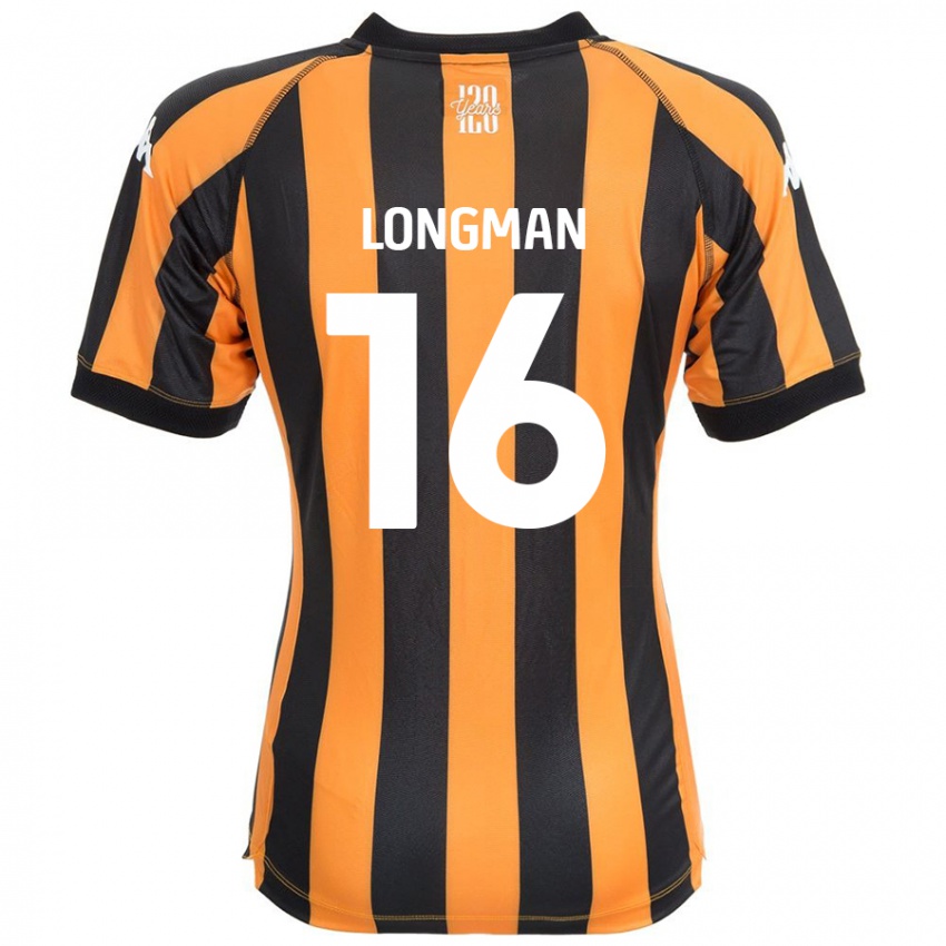 Niño Camiseta Ryan Longman #16 Negro Ámbar 1ª Equipación 2024/25 La Camisa Chile