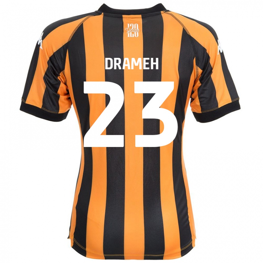 Niño Camiseta Cody Drameh #23 Negro Ámbar 1ª Equipación 2024/25 La Camisa Chile