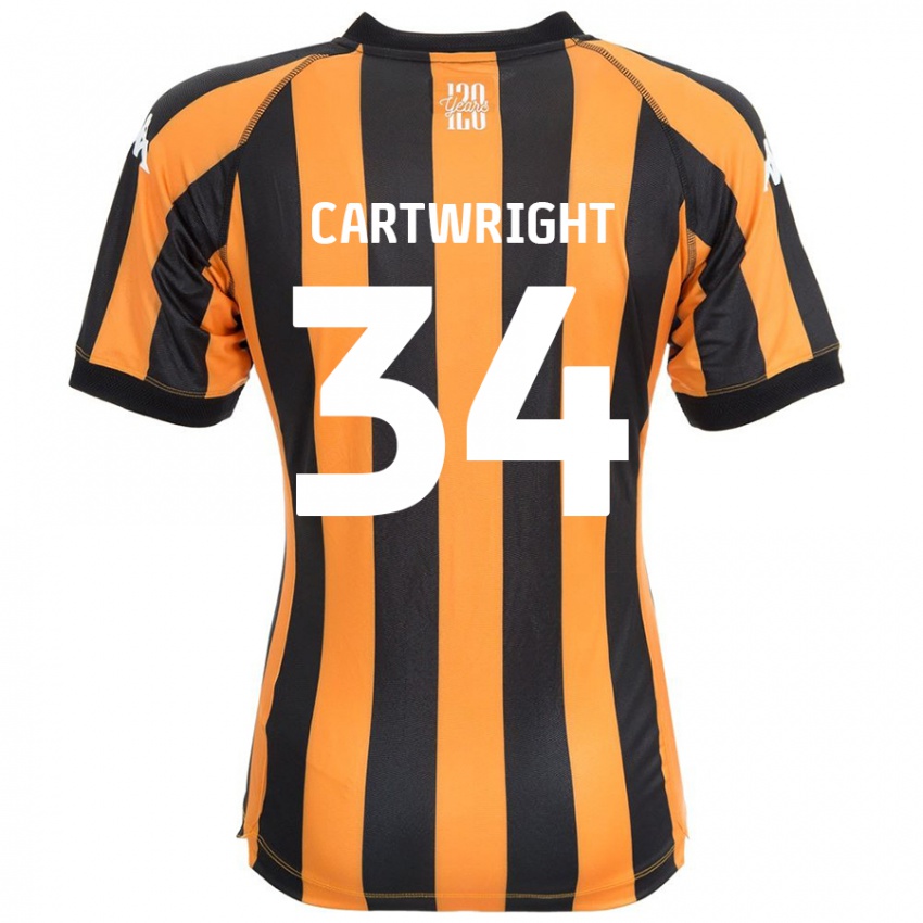 Niño Camiseta Harvey Cartwright #34 Negro Ámbar 1ª Equipación 2024/25 La Camisa Chile