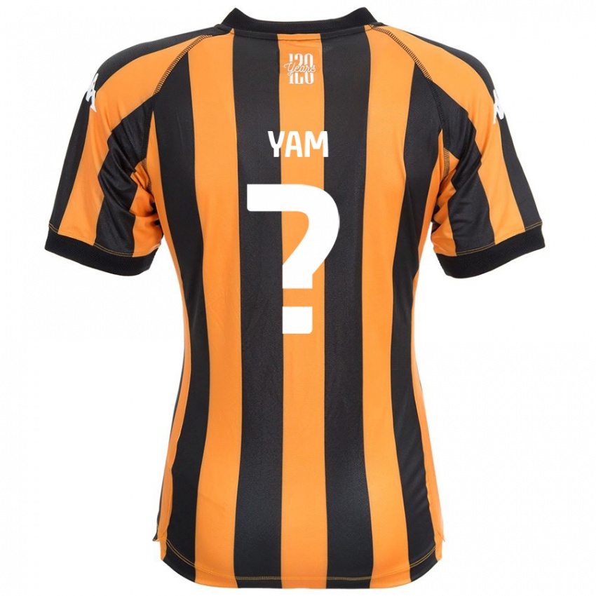 Niño Camiseta Callum Yam #0 Negro Ámbar 1ª Equipación 2024/25 La Camisa Chile