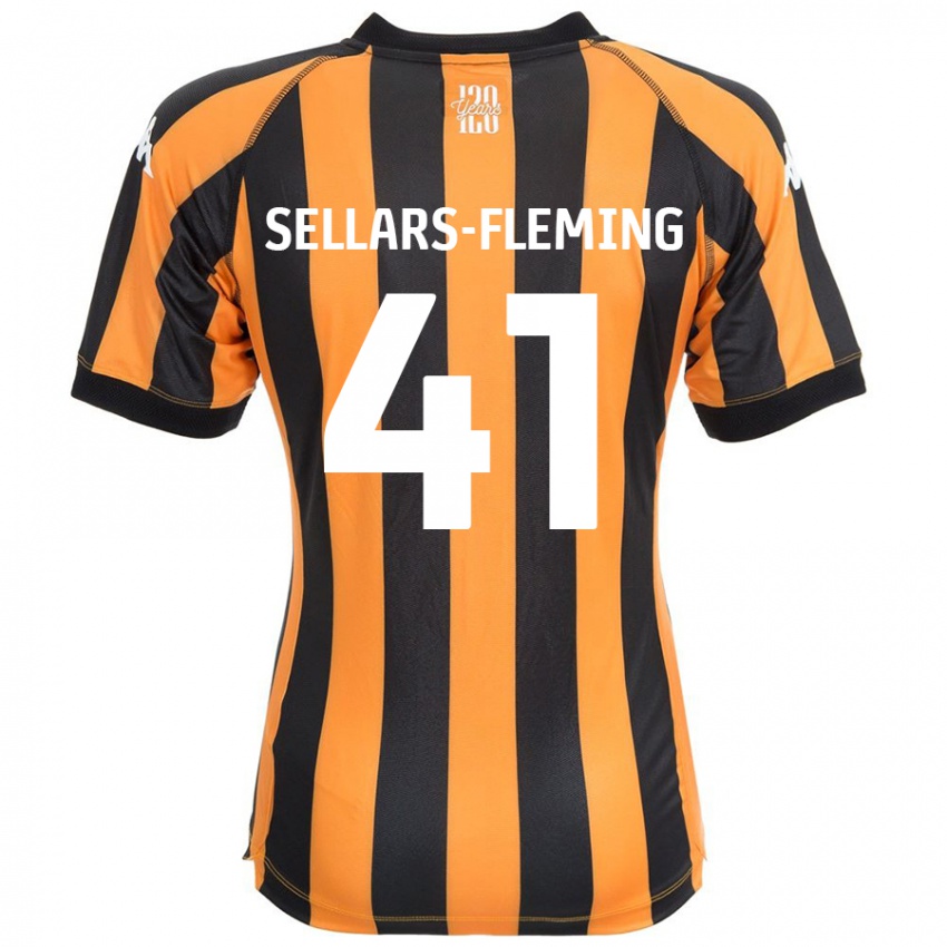 Niño Camiseta Tyrell Sellars-Fleming #41 Negro Ámbar 1ª Equipación 2024/25 La Camisa Chile