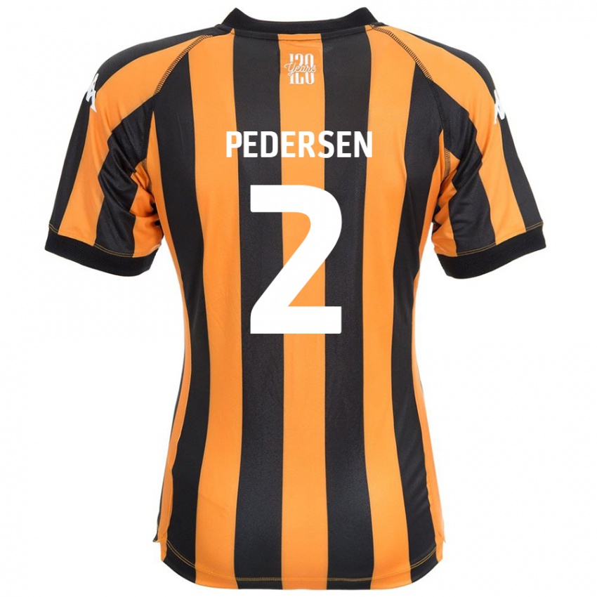 Niño Camiseta Eden Pedersen #2 Negro Ámbar 1ª Equipación 2024/25 La Camisa Chile