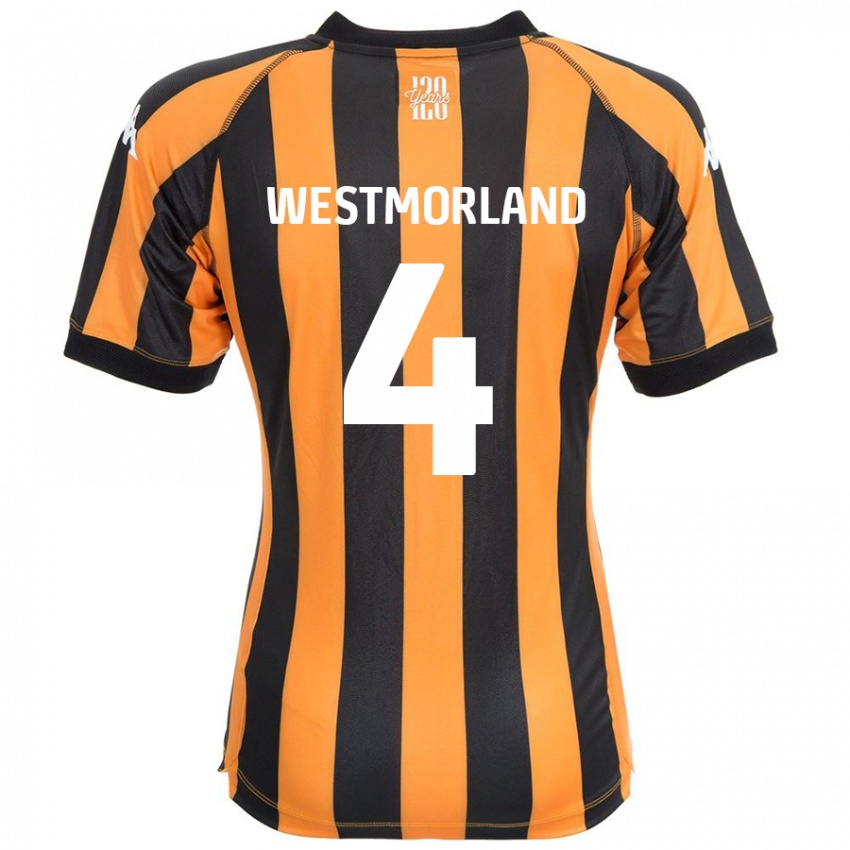 Niño Camiseta Emma Westmorland #4 Negro Ámbar 1ª Equipación 2024/25 La Camisa Chile