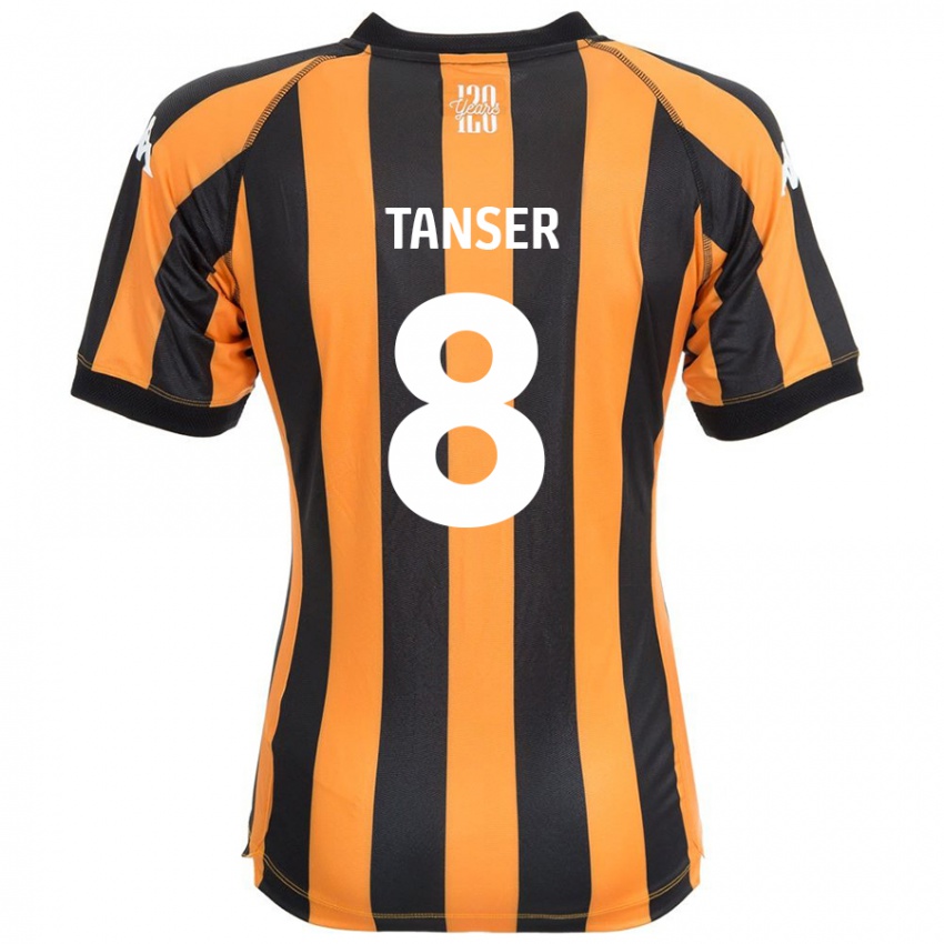 Niño Camiseta Ellie Tanser #8 Negro Ámbar 1ª Equipación 2024/25 La Camisa Chile