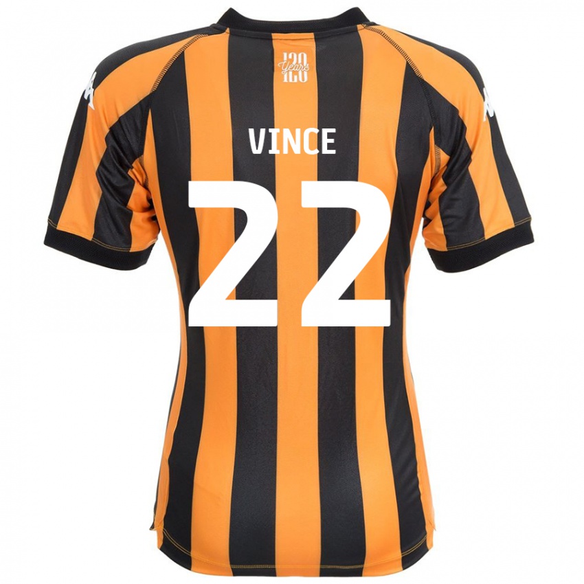 Niño Camiseta Anna Vince #22 Negro Ámbar 1ª Equipación 2024/25 La Camisa Chile