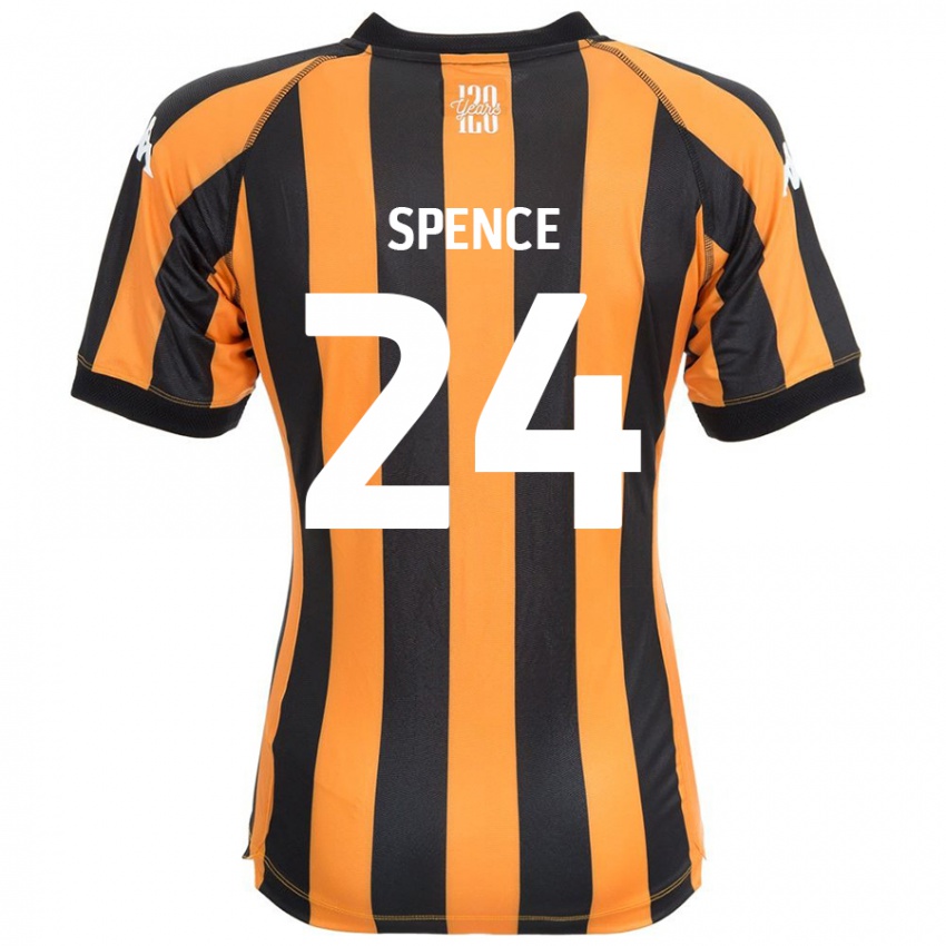 Niño Camiseta Emily Spence #24 Negro Ámbar 1ª Equipación 2024/25 La Camisa Chile