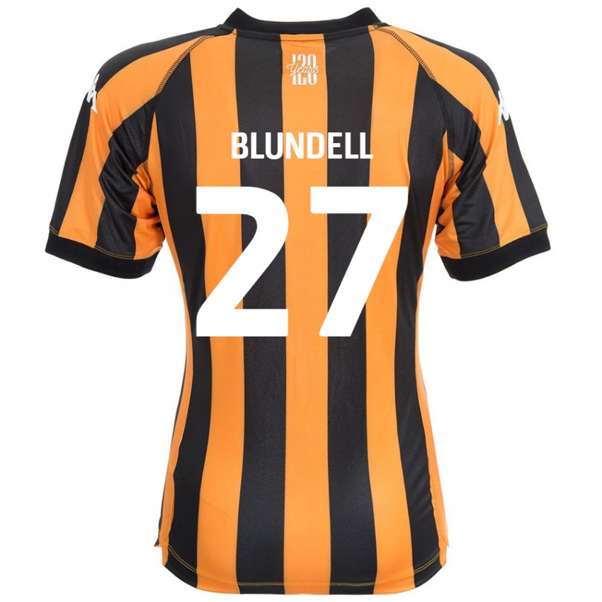 Niño Camiseta Maddie Blundell #27 Negro Ámbar 1ª Equipación 2024/25 La Camisa Chile