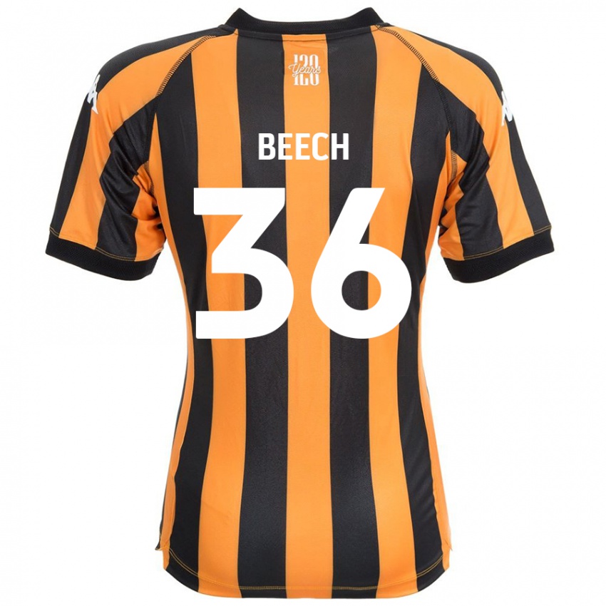 Niño Camiseta Amy Beech #36 Negro Ámbar 1ª Equipación 2024/25 La Camisa Chile