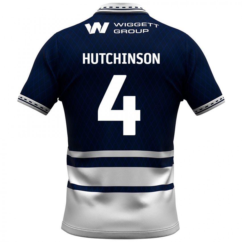 Niño Camiseta Shaun Hutchinson #4 Azul Marino Blanco 1ª Equipación 2024/25 La Camisa Chile