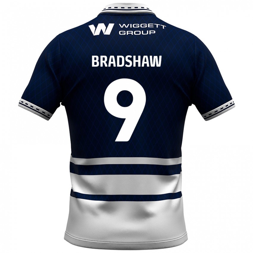 Niño Camiseta Tom Bradshaw #9 Azul Marino Blanco 1ª Equipación 2024/25 La Camisa Chile