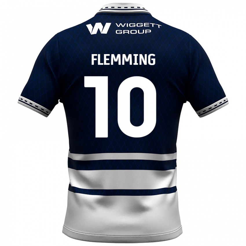 Niño Camiseta Zian Flemming #10 Azul Marino Blanco 1ª Equipación 2024/25 La Camisa Chile