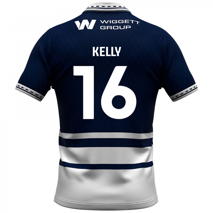 Niño Camiseta Daniel Kelly #16 Azul Marino Blanco 1ª Equipación 2024/25 La Camisa Chile