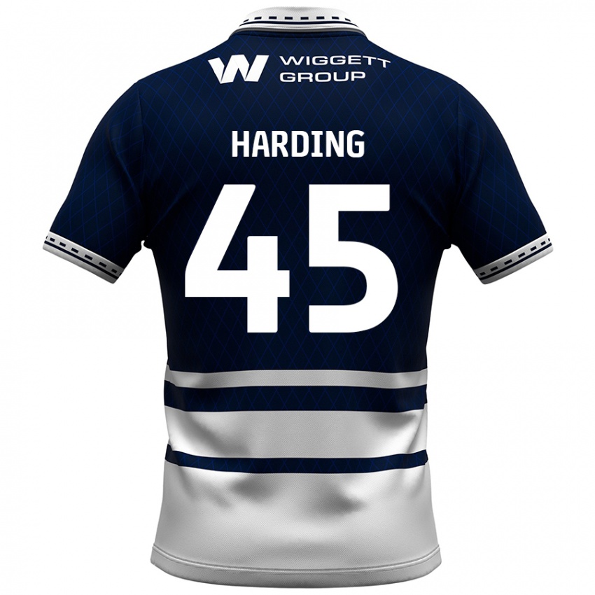 Niño Camiseta Wes Harding #45 Azul Marino Blanco 1ª Equipación 2024/25 La Camisa Chile