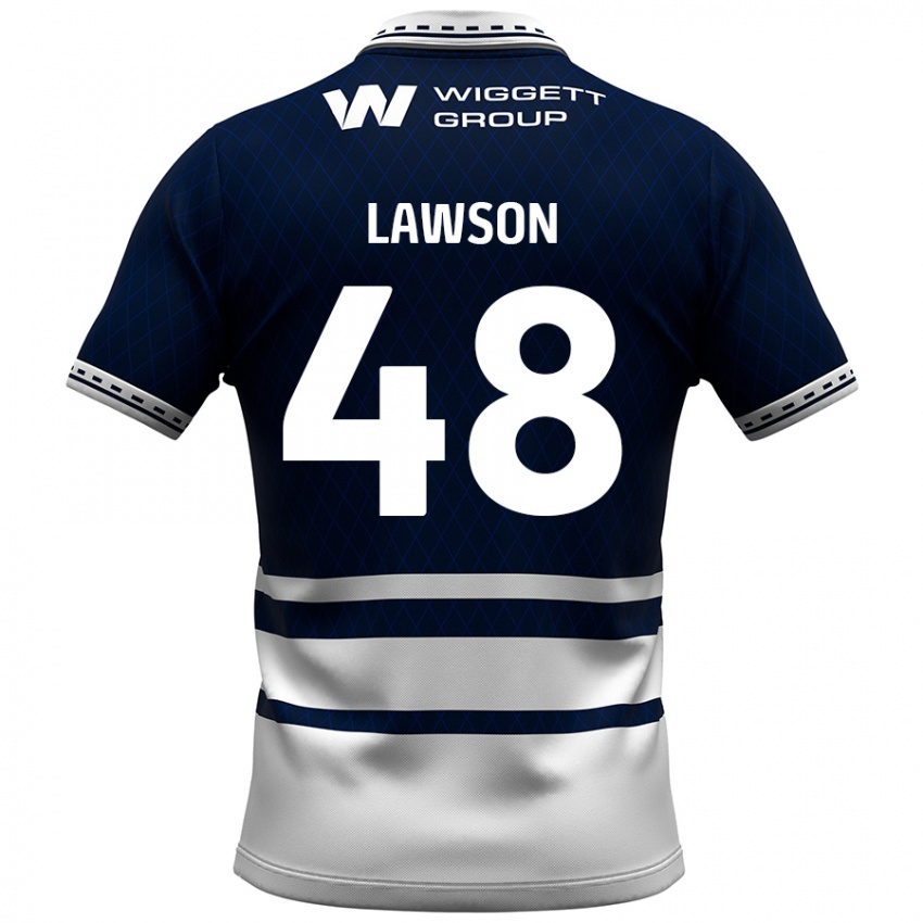 Niño Camiseta Sha'mar Lawson #48 Azul Marino Blanco 1ª Equipación 2024/25 La Camisa Chile