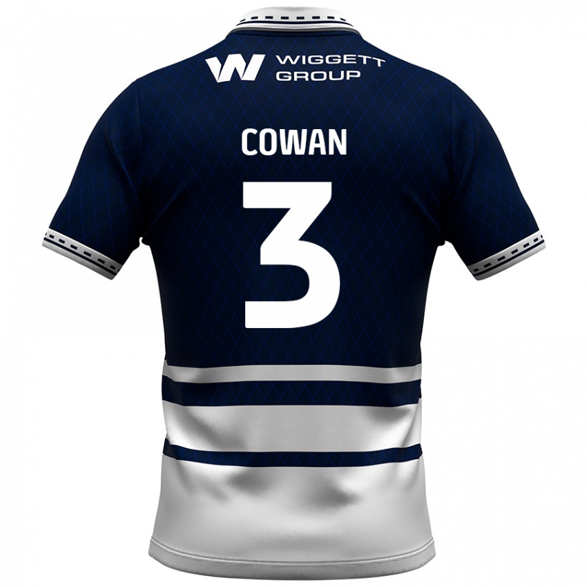 Niño Camiseta Leanne Cowan #3 Azul Marino Blanco 1ª Equipación 2024/25 La Camisa Chile