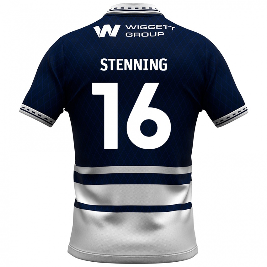 Niño Camiseta Ellie Stenning #16 Azul Marino Blanco 1ª Equipación 2024/25 La Camisa Chile