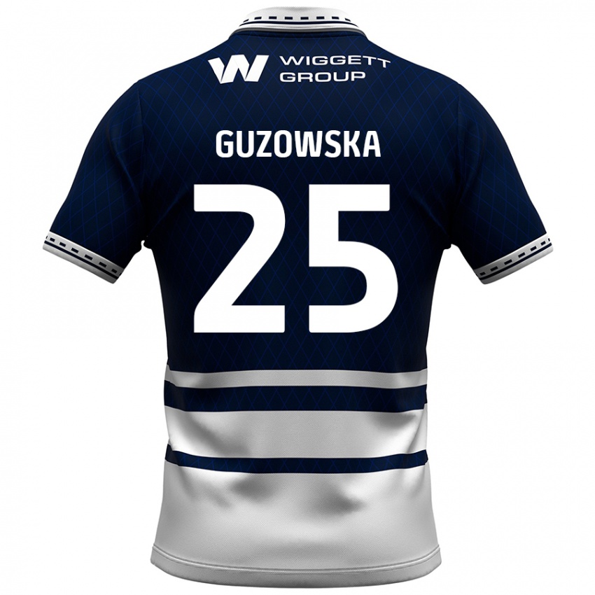 Niño Camiseta Sara Guzowska #25 Azul Marino Blanco 1ª Equipación 2024/25 La Camisa Chile