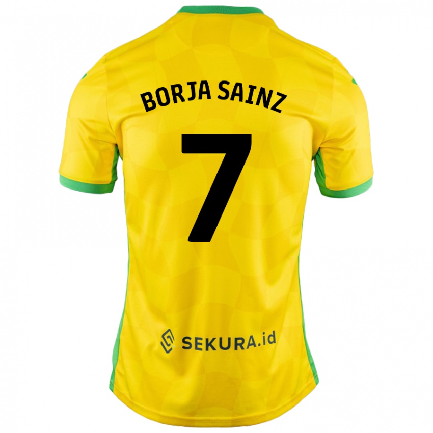 Niño Camiseta Borja Sainz #7 Amarillo Verde 1ª Equipación 2024/25 La Camisa Chile