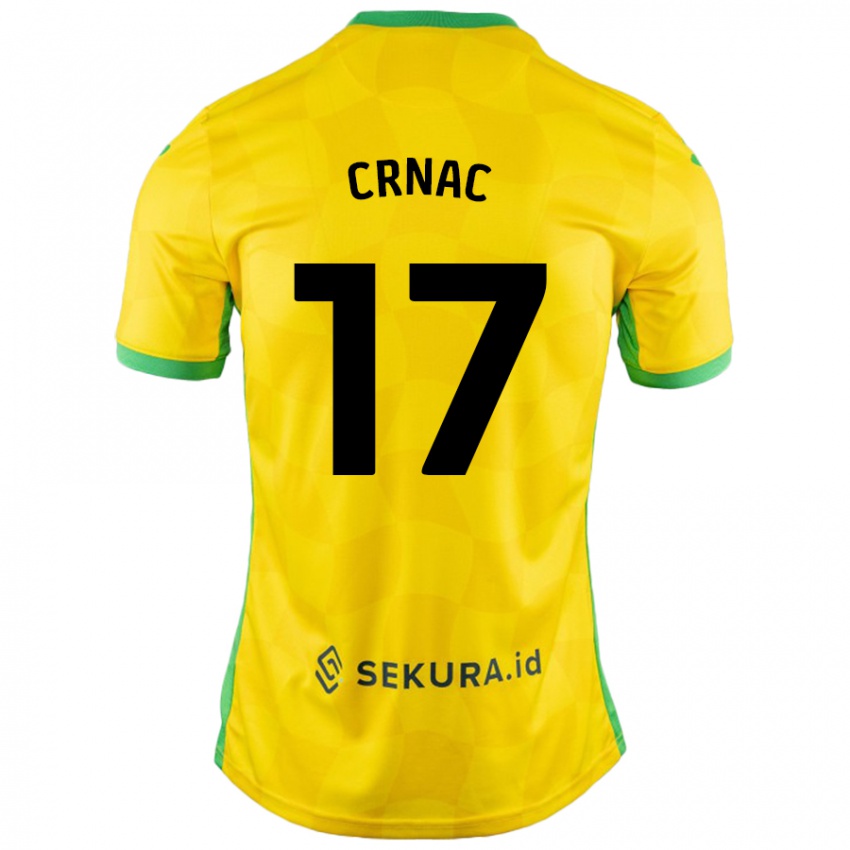 Niño Camiseta Ante Crnac #17 Amarillo Verde 1ª Equipación 2024/25 La Camisa Chile