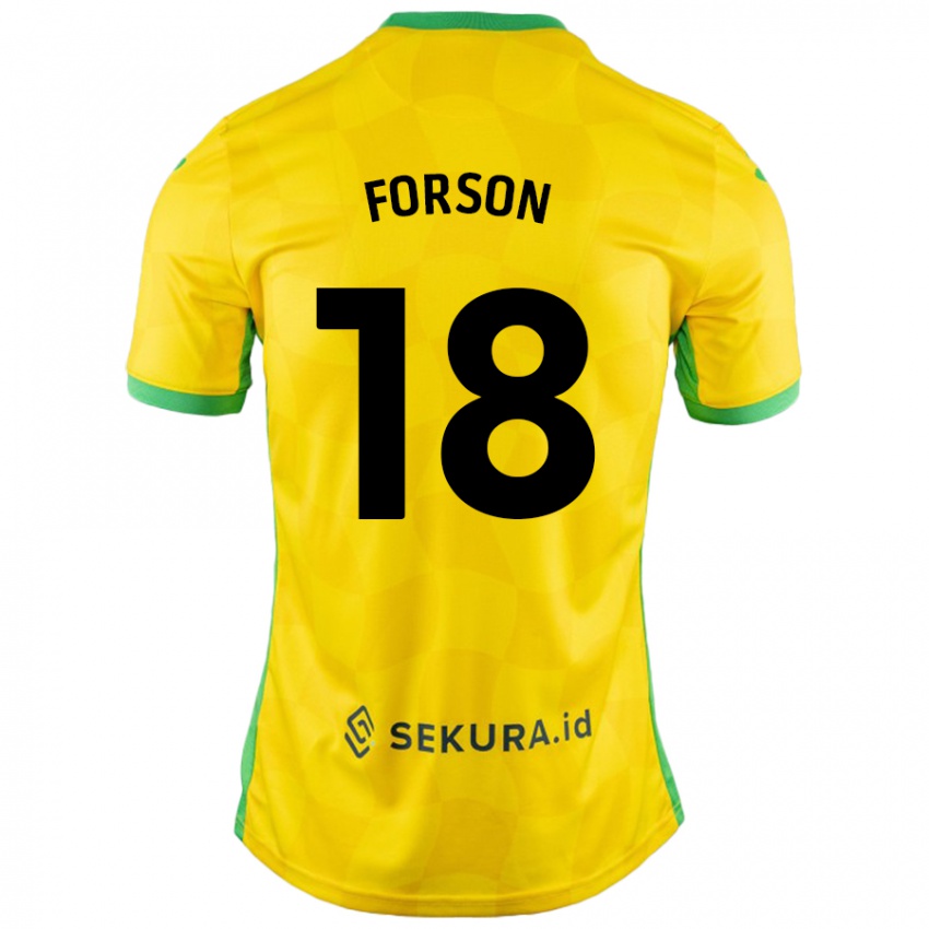 Niño Camiseta Amankwah Forson #18 Amarillo Verde 1ª Equipación 2024/25 La Camisa Chile