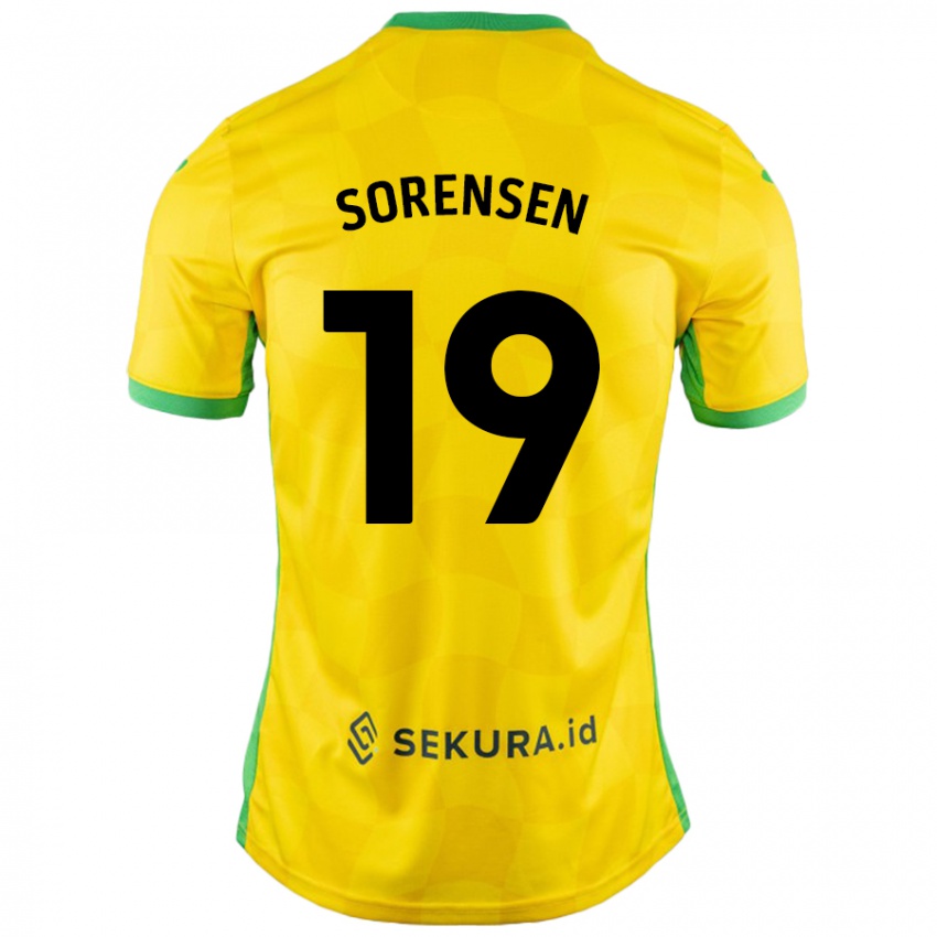 Niño Camiseta Jacob Lungi Sørensen #19 Amarillo Verde 1ª Equipación 2024/25 La Camisa Chile