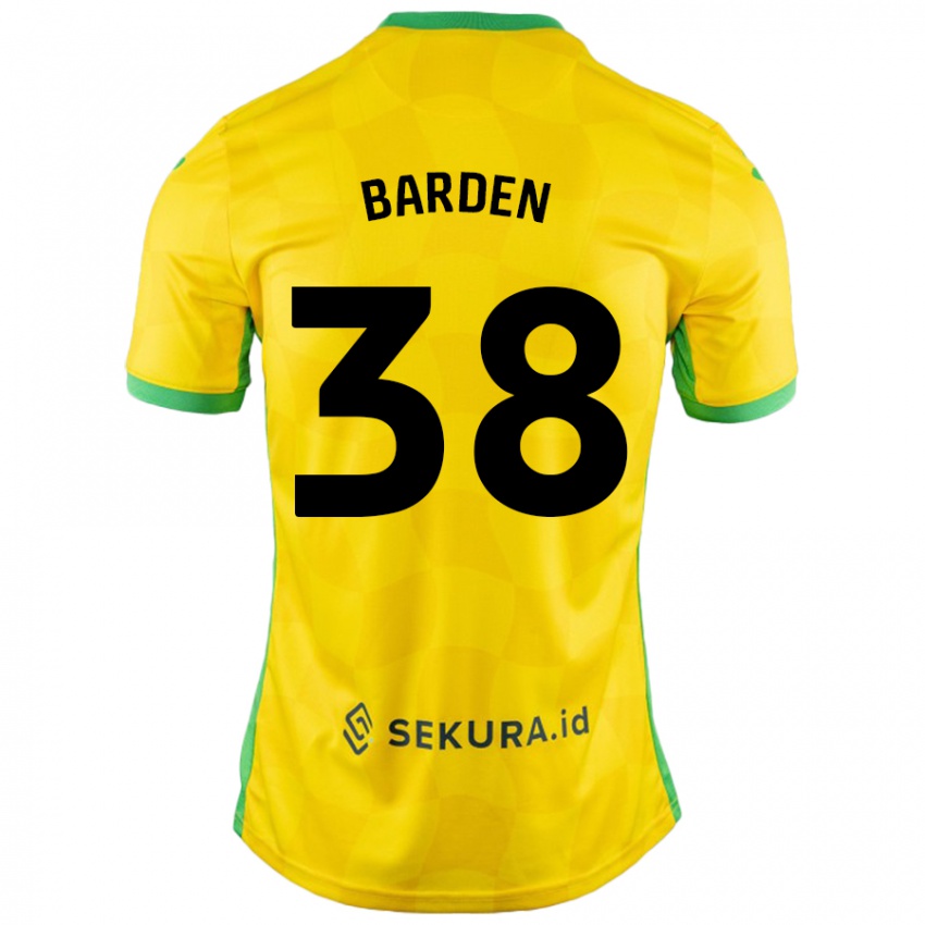 Niño Camiseta Daniel Barden #38 Amarillo Verde 1ª Equipación 2024/25 La Camisa Chile