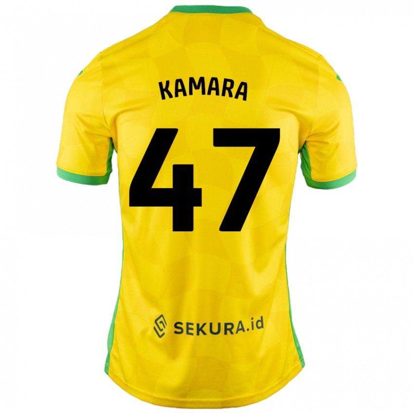 Niño Camiseta Abu Kamara #47 Amarillo Verde 1ª Equipación 2024/25 La Camisa Chile