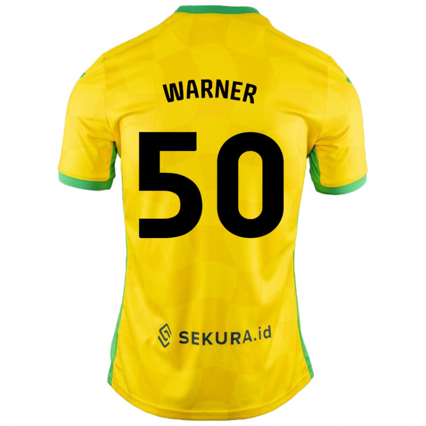 Niño Camiseta Jaden Warner #50 Amarillo Verde 1ª Equipación 2024/25 La Camisa Chile