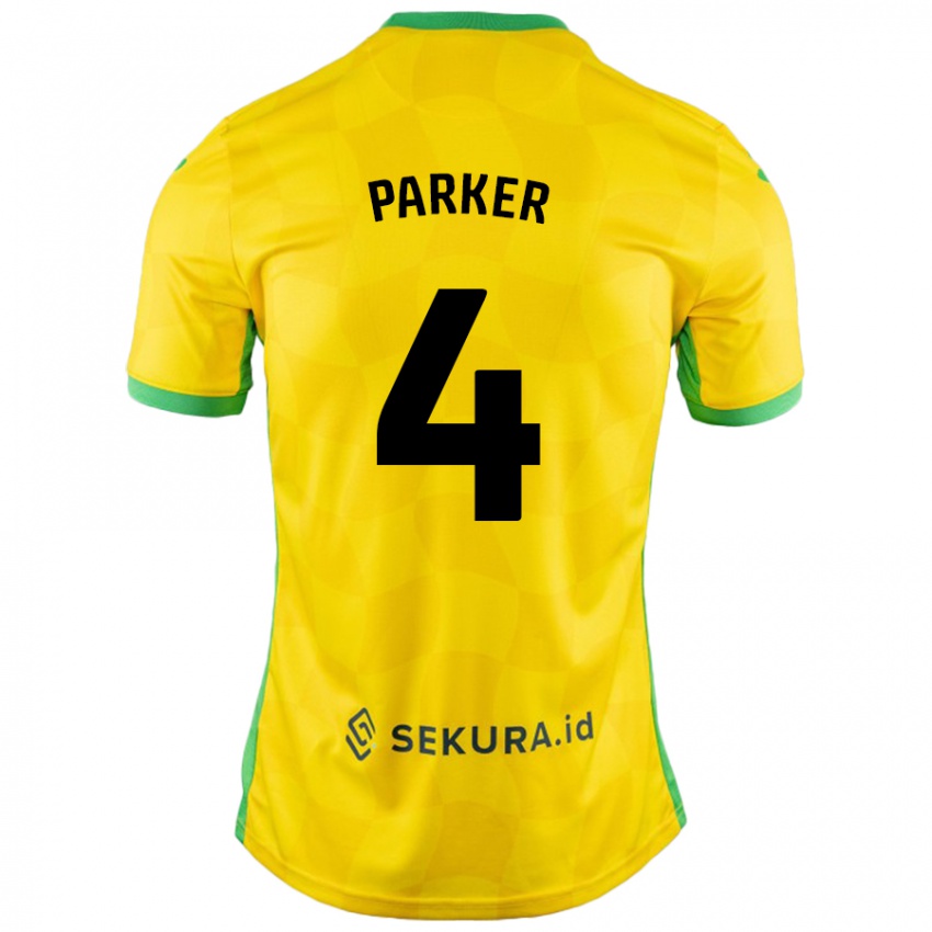 Niño Camiseta Alice Parker #4 Amarillo Verde 1ª Equipación 2024/25 La Camisa Chile