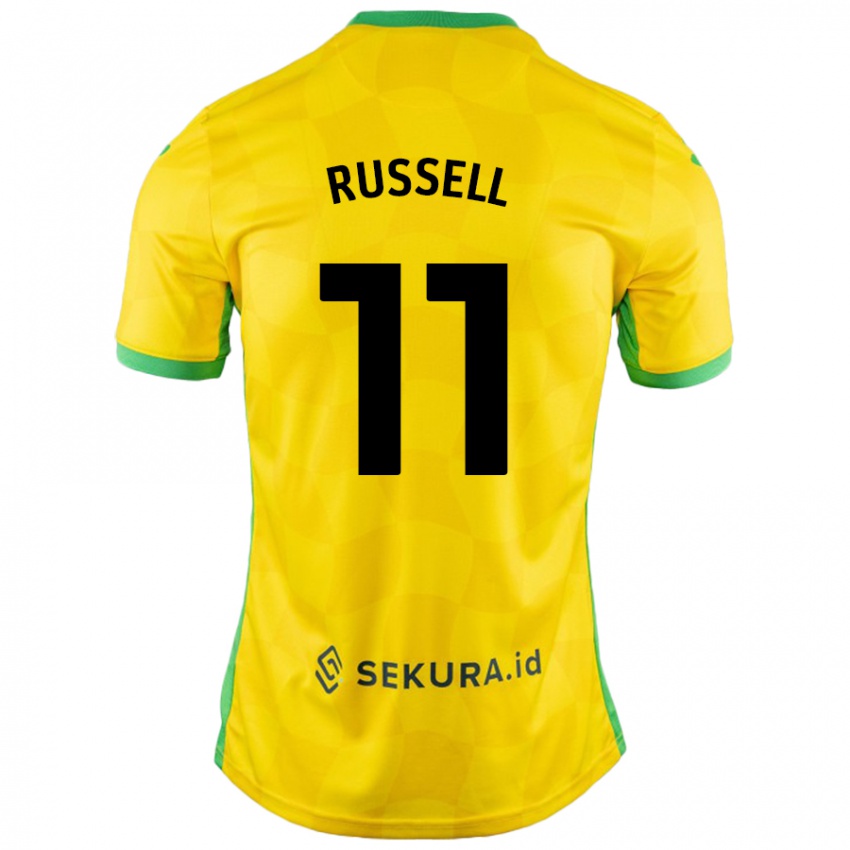 Niño Camiseta Rebecca Russell #11 Amarillo Verde 1ª Equipación 2024/25 La Camisa Chile