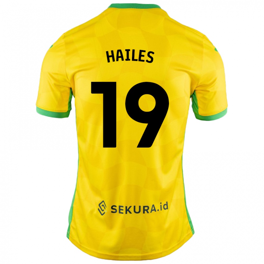 Niño Camiseta Lauren Hailes #19 Amarillo Verde 1ª Equipación 2024/25 La Camisa Chile