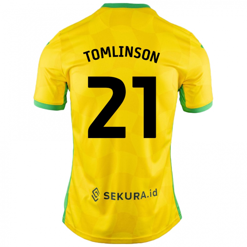 Niño Camiseta Lauren Tomlinson #21 Amarillo Verde 1ª Equipación 2024/25 La Camisa Chile