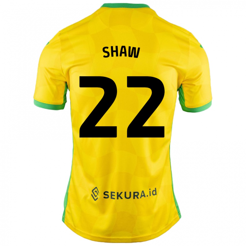 Niño Camiseta Shannon Shaw #22 Amarillo Verde 1ª Equipación 2024/25 La Camisa Chile