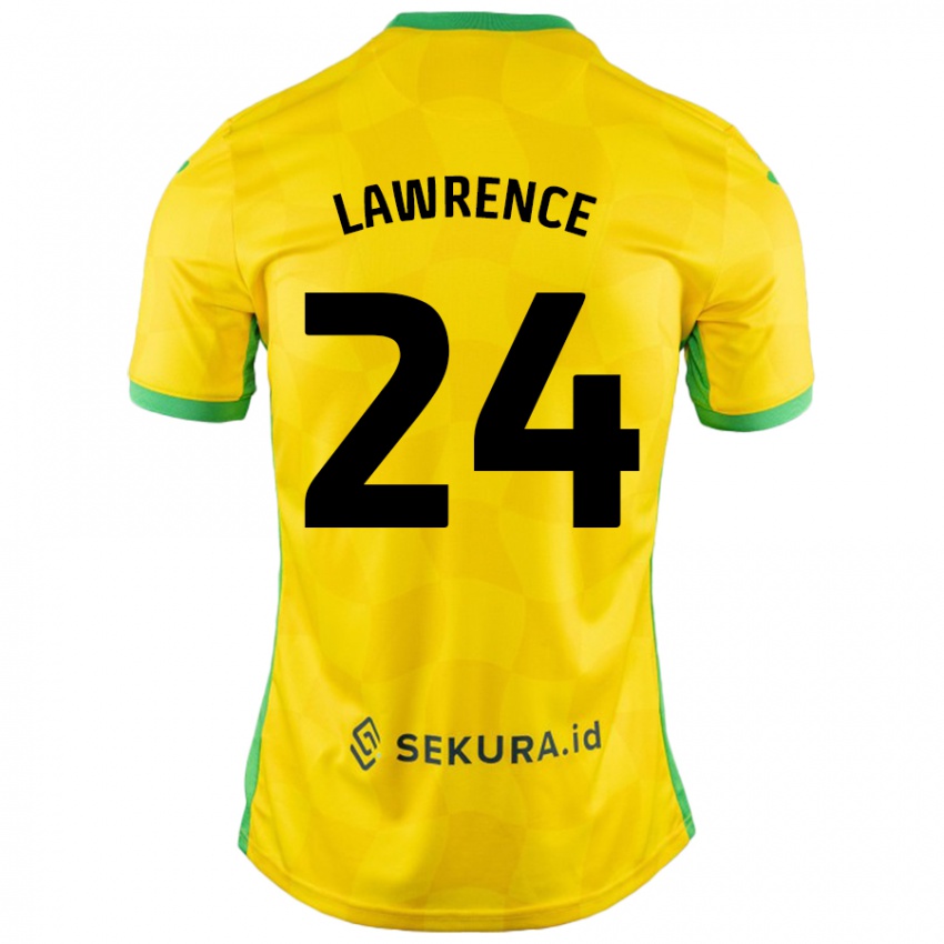 Niño Camiseta Rachel Lawrence #24 Amarillo Verde 1ª Equipación 2024/25 La Camisa Chile