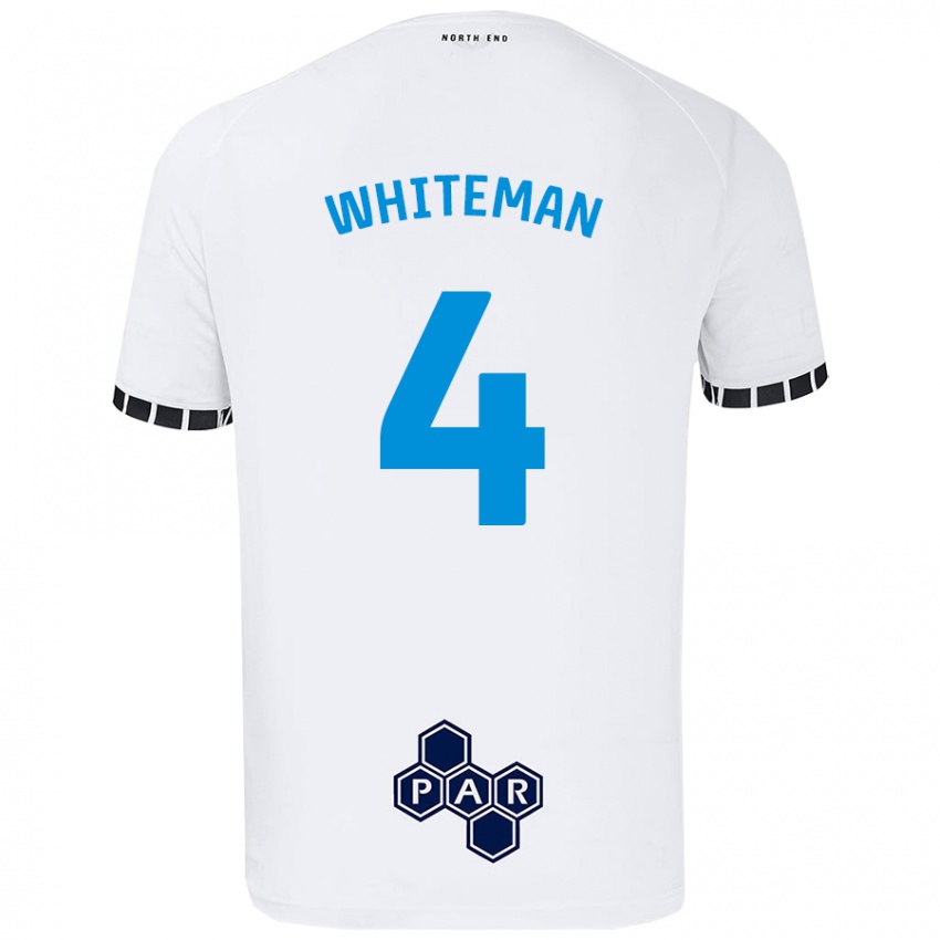 Niño Camiseta Ben Whiteman #4 Blanco 1ª Equipación 2024/25 La Camisa Chile