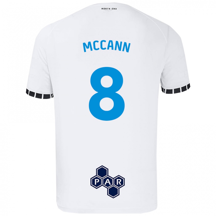 Niño Camiseta Ali Mccann #8 Blanco 1ª Equipación 2024/25 La Camisa Chile