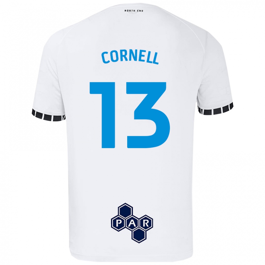 Niño Camiseta David Cornell #13 Blanco 1ª Equipación 2024/25 La Camisa Chile