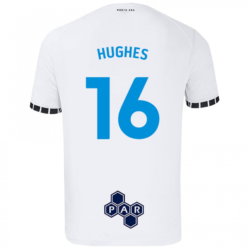 Niño Camiseta Andrew Hughes #16 Blanco 1ª Equipación 2024/25 La Camisa Chile