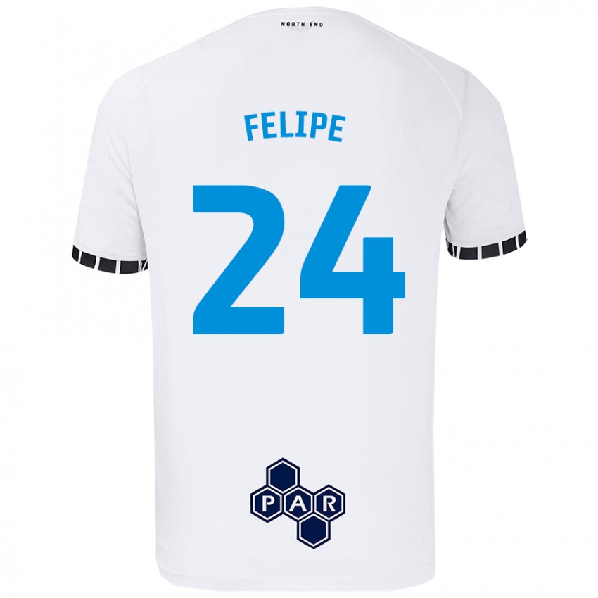 Niño Camiseta Felipe #24 Blanco 1ª Equipación 2024/25 La Camisa Chile