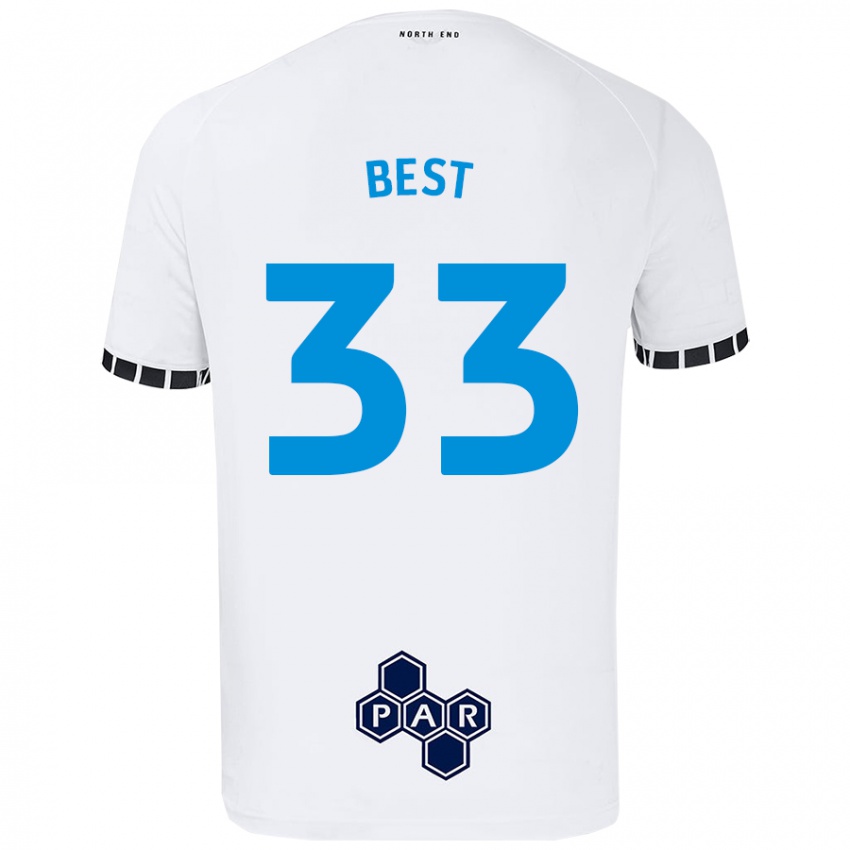 Niño Camiseta Kian Best #33 Blanco 1ª Equipación 2024/25 La Camisa Chile