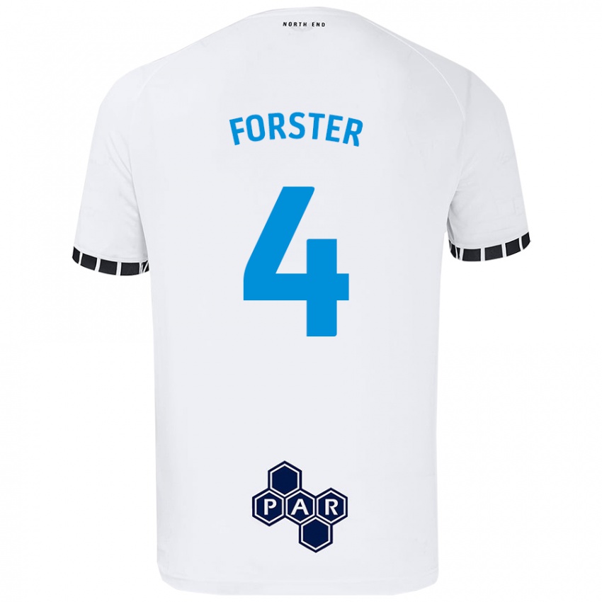 Niño Camiseta Hannah Forster #4 Blanco 1ª Equipación 2024/25 La Camisa Chile