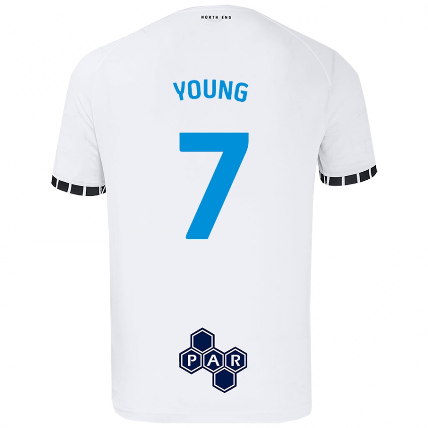 Niño Camiseta Danielle Young #7 Blanco 1ª Equipación 2024/25 La Camisa Chile