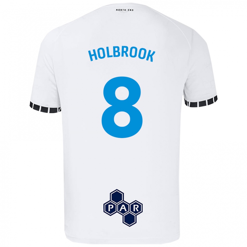 Niño Camiseta Jess Holbrook #8 Blanco 1ª Equipación 2024/25 La Camisa Chile