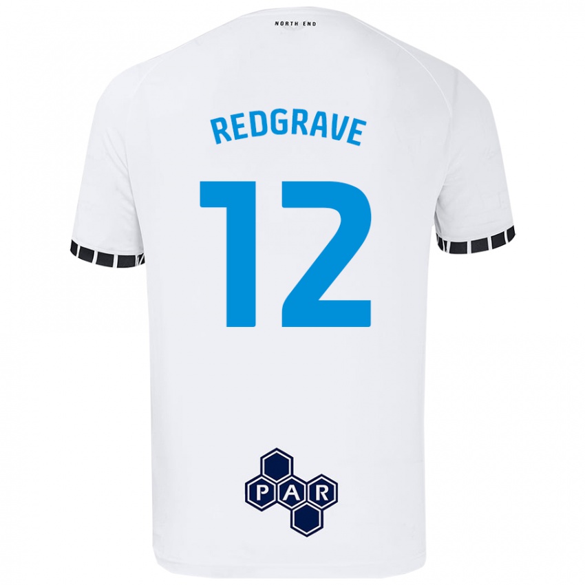 Niño Camiseta Jodie Redgrave #12 Blanco 1ª Equipación 2024/25 La Camisa Chile